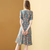 Women's Summer Floral Chiffon Lotus Leaf Dress 2023 Print Temperament Belt Chic Female Dress Vestido Feminino dress