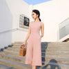 Women's Summer Solid Sleeveless Calf-Length High Waist Jumpsuits 2022 New Arrival Casual Wide Leg Jumpsuits Hots Sales S85423F