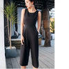 Women's Summer Solid Sleeveless Calf-Length High Waist Jumpsuits 2022 New Arrival Casual Wide Leg Jumpsuits Hots Sales S85423F