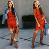 Women's V-neck pleated lace hem simple short sleeve dress Summer Dress Sexy V-Neck Tassel Party Dresses