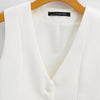 Women's Vest Sleeveless Jacket Women Coat Spring 2023 Waistcoat  White Short Office Lady Business Basic Classic V Neck