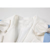 Women's White Blazer Korean Bow Chic Design Jackets Long Sleeves Baggy Office Suit Female Single-breasted Tops Coat Y2K