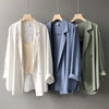 Women's White Blazer Suit Jacket  Spring and Autumn Thin British Style Loose Drape Small Jacket Office Lady Ladies Tops Coat