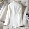 Women's White Suit Jacket Autumn 2022 Heavy Industry Beaded Small Coat
