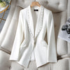 Women's White Suit Jacket Autumn 2022 Heavy Industry Beaded Small Coat