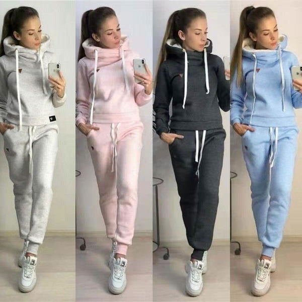 Women's autumn and winter fleece casual sports suit sweater