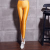 Women's black blue lycra polyester leggings neon spandex leggings ladies high waist stretch skinny shiny spandex leggings women