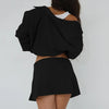 Women's cardigan long-sleeved top two-piece autumn women's high waist sexy package hip skirt professional