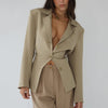 Women's cardigan long-sleeved top two-piece autumn women's high waist sexy package hip skirt professional