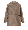 Women's checkered thickened suit jacket office women's suit autumn slim fit double breasted business women's suit jacket