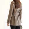 Women's checkered thickened suit jacket office women's suit autumn slim fit double breasted business women's suit jacket