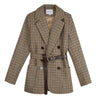 Women's checkered thickened suit jacket office women's suit autumn slim fit double breasted business women's suit jacket