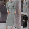 Women's dress Autumn Winter Long Sleeve Sweater Maxi Bodycon Skirt Two Piece Set Outfit dresses for women autumn