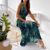 Women's dress Summer   Floral Print Halter Strap Long Dress Banquet Wedding Elegante Dresses Cocktail Party