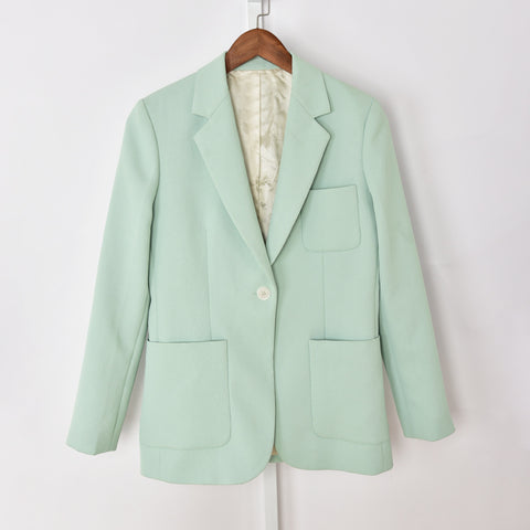 Women's green blazer French brand office ladies one-button elegant  blouse