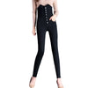 Women's high waist Skinny Jeans trousers Women Simple black blue Stretch Cotton casual jeans Pencil Denim Pants