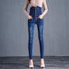 Women's high waist Skinny Jeans trousers Women Simple black blue Stretch Cotton casual jeans Pencil Denim Pants