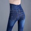 Women's high waist Skinny Jeans trousers Women Simple black blue Stretch Cotton casual jeans Pencil Denim Pants