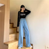 Women's jeans autumn Korean version  traf Pants solid color high waist straight loose wide-leg jeans casual loose Women's pants
