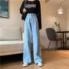 Women's jeans autumn Korean version  traf Pants solid color high waist straight loose wide-leg jeans casual loose Women's pants