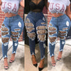 Women's pants Button High Waist Pocket Leopard Hole Jeans Trousers Slim Denim Pants jeans women harajuku 2022