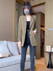 Women's split blazer Korean notched collar long sleeve 2022Women's office jacket college students street Blazers