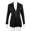 Women's spring and autumn street design sense folded placket large pin exposed back back strap small suit