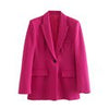 Women's spring jacket 2023 Single Button Slim fit Blazer Coat Vintage Long Sleeve Pockets Female Outerwear +skirt suit