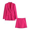 Women's spring jacket 2023 Single Button Slim fit Blazer Coat Vintage Long Sleeve Pockets Female Outerwear +skirt suit