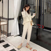 Women's suit Knitted 2 pieces Set Tracksuits Women Autumn Thick Warm O-neck Loose Sweater+Ankle-Length Pants Warm Cashmere Suit