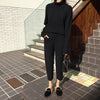 Women's suit Knitted 2 pieces Set Tracksuits Women Autumn Thick Warm O-neck Loose Sweater+Ankle-Length Pants Warm Cashmere Suit