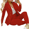 Women's suit Long Sleeve Blazer Pants Suit Outfits Solid Color Business Suit Office Lady Tracksuit Two Piece Set Брючные костюмы
