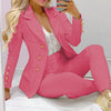 Women's suit Long Sleeve Blazer Pants Suit Outfits Solid Color Business Suit Office Lady Tracksuit Two Piece Set Брючные костюмы