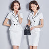 Women's suit skirt spring and autumn women's double-breasted slim suit skirt women's suit two-piece suit (jacket + skirt)