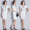 Women's suit skirt spring and autumn women's double-breasted slim suit skirt women's suit two-piece suit (jacket + skirt)