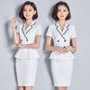 Women's suit skirt spring and autumn women's double-breasted slim suit skirt women's suit two-piece suit (jacket + skirt)