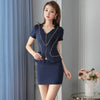 Women's suits summer short Slim V-neck Short sleeve jacket skirt Business OL Formal Skirt Suits   2366