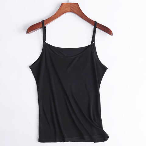Women silk Camis 100% Natural silk Basic Camisoles Comfortable Silk tank tops 2022 Summer halter top Black White Nude Pink