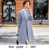 Women suits Slim autumn winter Houndstooth Blazers skirt   Women skirt suits Women set suits 1022