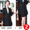 Women suits Slim autumn winter stripe long Blazers jacket pants 2-piece set OL Formal Women pants suits Woman set suits 1019
