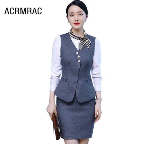 Women suits autumn winter blazers skirt Office Lady Formal Work clothes women skirt suits woman set suits A81