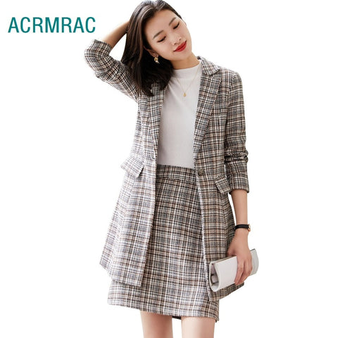 Women suits  sleeve blazers skirt Office Lady Formal Work clothes women skirt suits woman set suits 9388