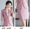 Women suits summer Half sleeve blazers skirt Office Lady Formal Work clothes women skirt suits woman set suits 856