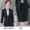 Women suits summer Half sleeve stripe blazers skirt Office Lady Formal Work clothes women skirt suits woman set suits 20902