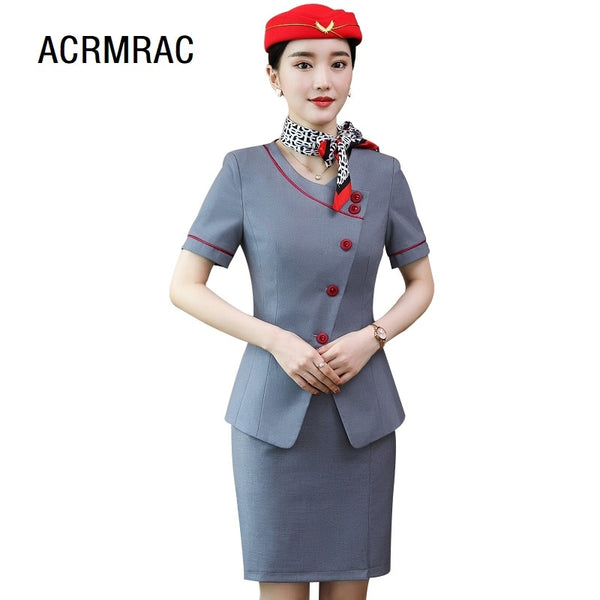 Women suits summer  blazers skirt Office Lady Formal Work clothes women skirt suits woman set suits 2120