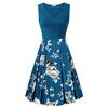 Women summer V- Neck dress ladies boho Casual Flowers Printing Loose dress female Swing plus size Sleeveless tank Dress vestidos