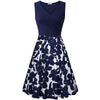 Women summer V- Neck dress ladies boho Casual Flowers Printing Loose dress female Swing plus size Sleeveless tank Dress vestidos