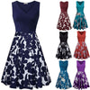 Women summer V- Neck dress ladies boho Casual Flowers Printing Loose dress female Swing plus size Sleeveless tank Dress vestidos