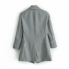 Women vogue plaid blazer checkered notched collar long sleeve back split pockets elegant female office wear blazers tops