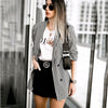 Women vogue plaid blazer checkered notched collar long sleeve back split pockets elegant female office wear blazers tops